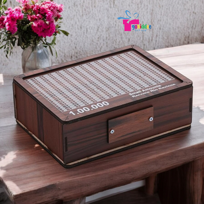 Wooden piggy bank - Rs.100000